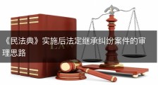 《民法典》实施后法定继承纠纷案件的审理思路