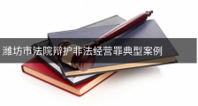 潍坊市法院辩护非法经营罪典型案例