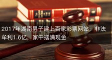 2017年湖南男子建上百家彩票网站，非法牟利1.6亿，家中摆满现金