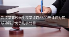 武汉某高校学生程某盗窃5500元律师为其成功辩护免予刑事处罚