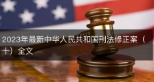 2023年最新中华人民共和国刑法修正案（十）全文