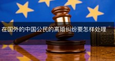 在国外的中国公民的离婚纠纷要怎样处理