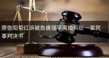 原告阳菊红诉被告唐强平离婚纠纷一案民事判决书