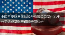 中国平安财产保险股份有限公司某中心支公司诉成某财产保险合同纠纷