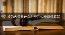 专利权的内容是什么？专利纠纷律师解答