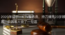 2020年辽宁一KTV服务员，持刀捅死23岁顾客，只因客人说了一句话