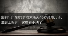 案例：广东83岁老太杀死46岁残障儿子，法庭上哭诉：实在养不动了