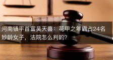 河南镇平首富吴天喜：花甲之年霸占24名妙龄女子，法院怎么判的？