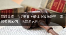 回顾重庆一8岁男童上学途中被狗咬死，家属索赔92万，法院怎么判