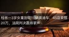 桂林一3岁女童刮花10辆奥迪车，4S店索赔20万，法院判决赢得掌声