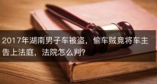 2017年湖南男子车被盗，偷车贼竟将车主告上法庭，法院怎么判？