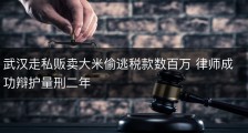 武汉走私贩卖大米偷逃税款数百万 律师成功辩护量刑二年