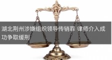 湖北荆州涉嫌组织领导传销罪 律师介入成功争取缓刑