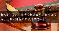 杨X提供侵入、非法控制计算机信息系统程序、工具案罪轻辩护缓刑成功案例