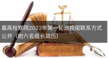 最高检察院2023年第一轮巡视组联系方式公开（附六名组长简历）