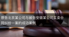 原告北京某公司与被告安徽某公司买卖合同纠纷一案的成功案例
