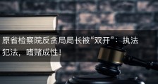 原省检察院反贪局局长被“双开”：执法犯法，嗜赌成性！