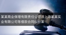 某某商业保理有限责任公司诉上海某某实业有限公司等借款合同纠纷案