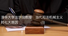 清华大学法学院教授：当代司法机械主义的七大原因