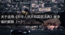 关于适用《中华人民共和国民法典》继承编的解释（一）