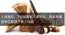 上海浦东，7旬独寡老人离世后，旁系亲属因争巨额遗产告上法庭