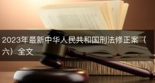 2023年最新中华人民共和国刑法修正案（六）全文