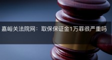 嘉峪关法院网：取保保证金1万罪很严重吗