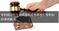 专利被侵权主要表现形式有哪些？专利纠纷律师解答