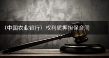 （中国农业银行）权利质押担保合同