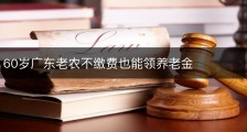 60岁广东老农不缴费也能领养老金