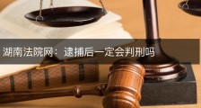 湖南法院网：逮捕后一定会判刑吗