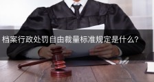 档案行政处罚自由裁量标准规定是什么？